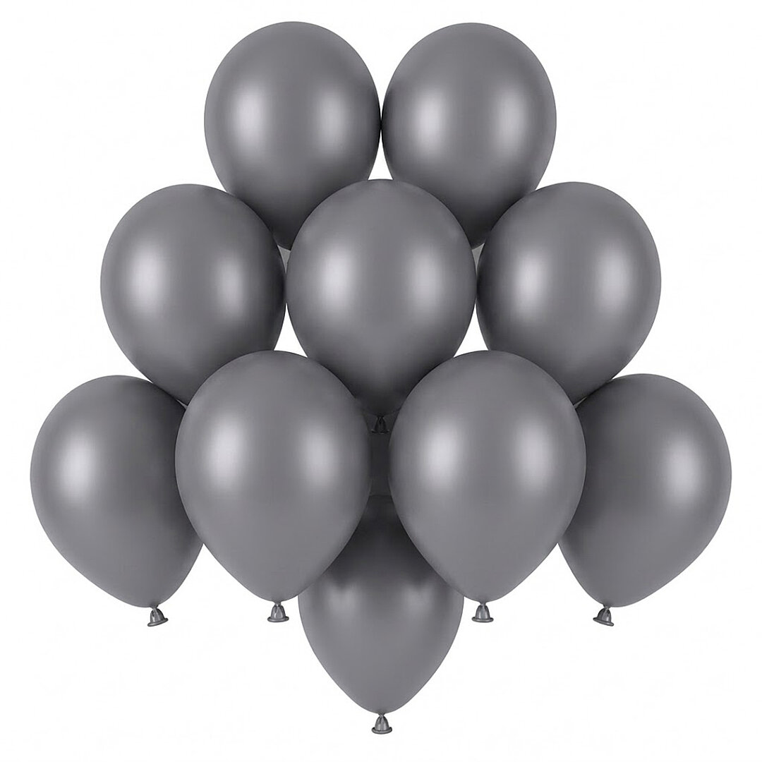 Gümüş Renk Lateks Pastel Balon (13 cm) - 10 Adet - 1