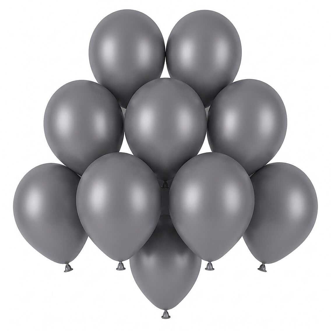Gümüş Renk Lateks Pastel Balon (13 cm) - 10 Adet - 1