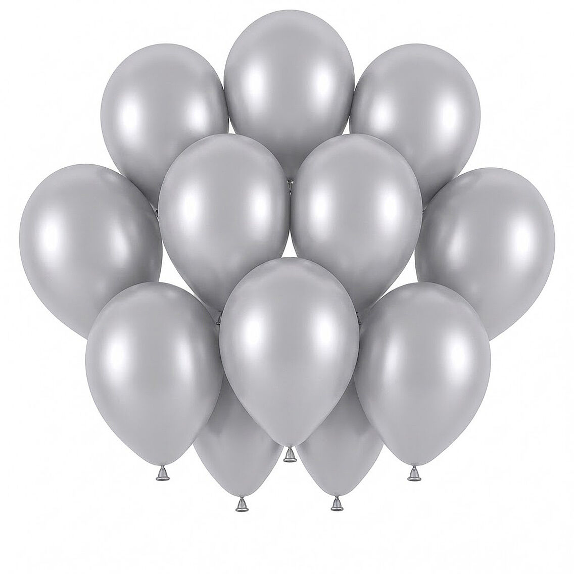 Gümüş Renk Lateks Pastel Balon (30 cm) - 12 Adet - 1