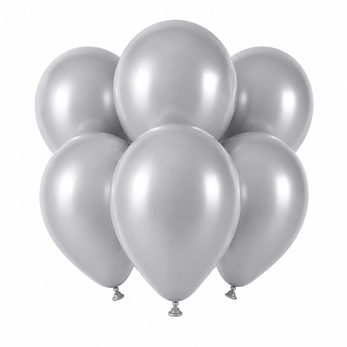 Gümüş Renk Lateks Pastel Balon (30 cm) - 6 Adet - 1