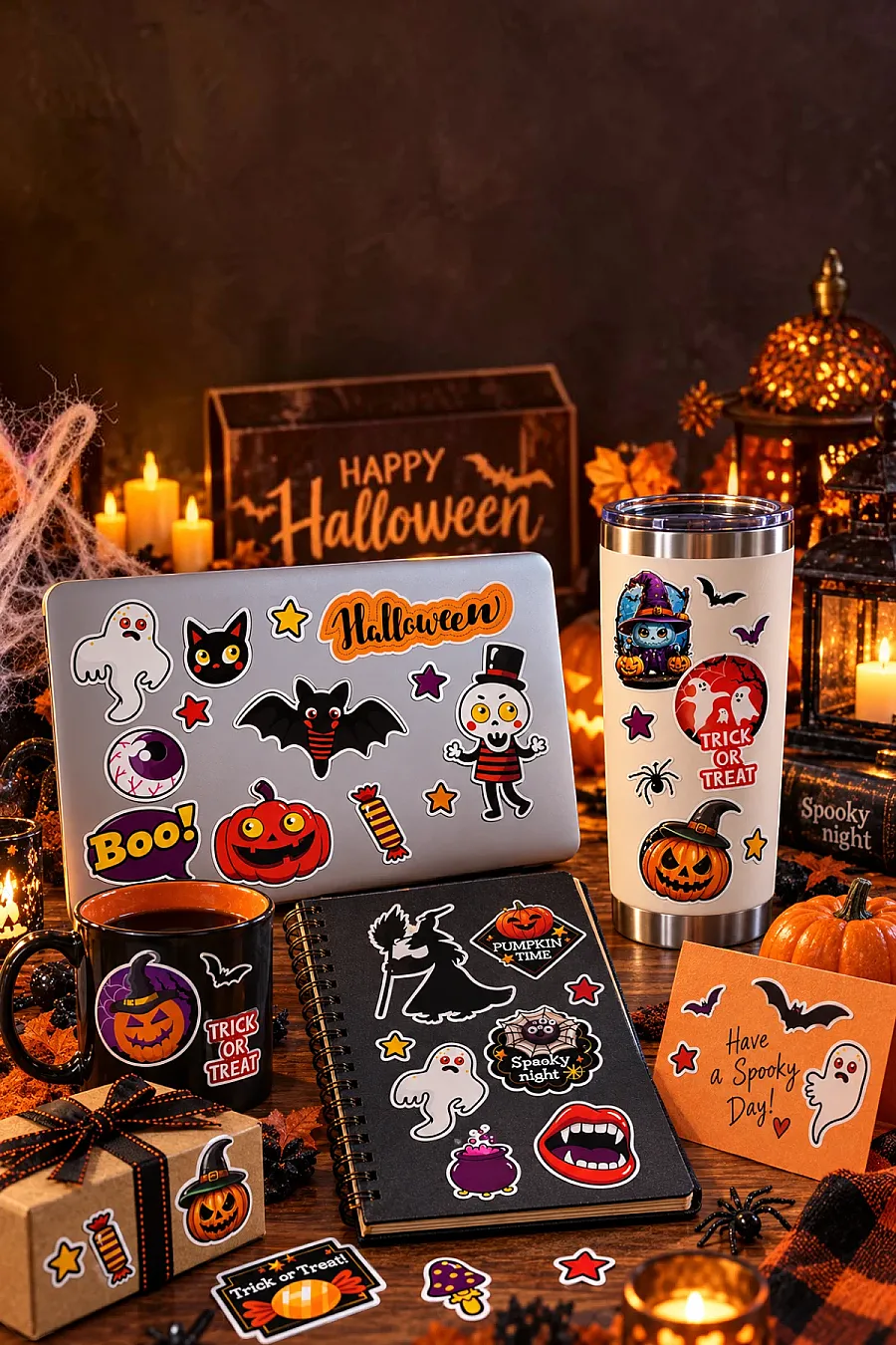Halloween Dekoratif Sticker Seti 2'li 35 x 50 cm - 4