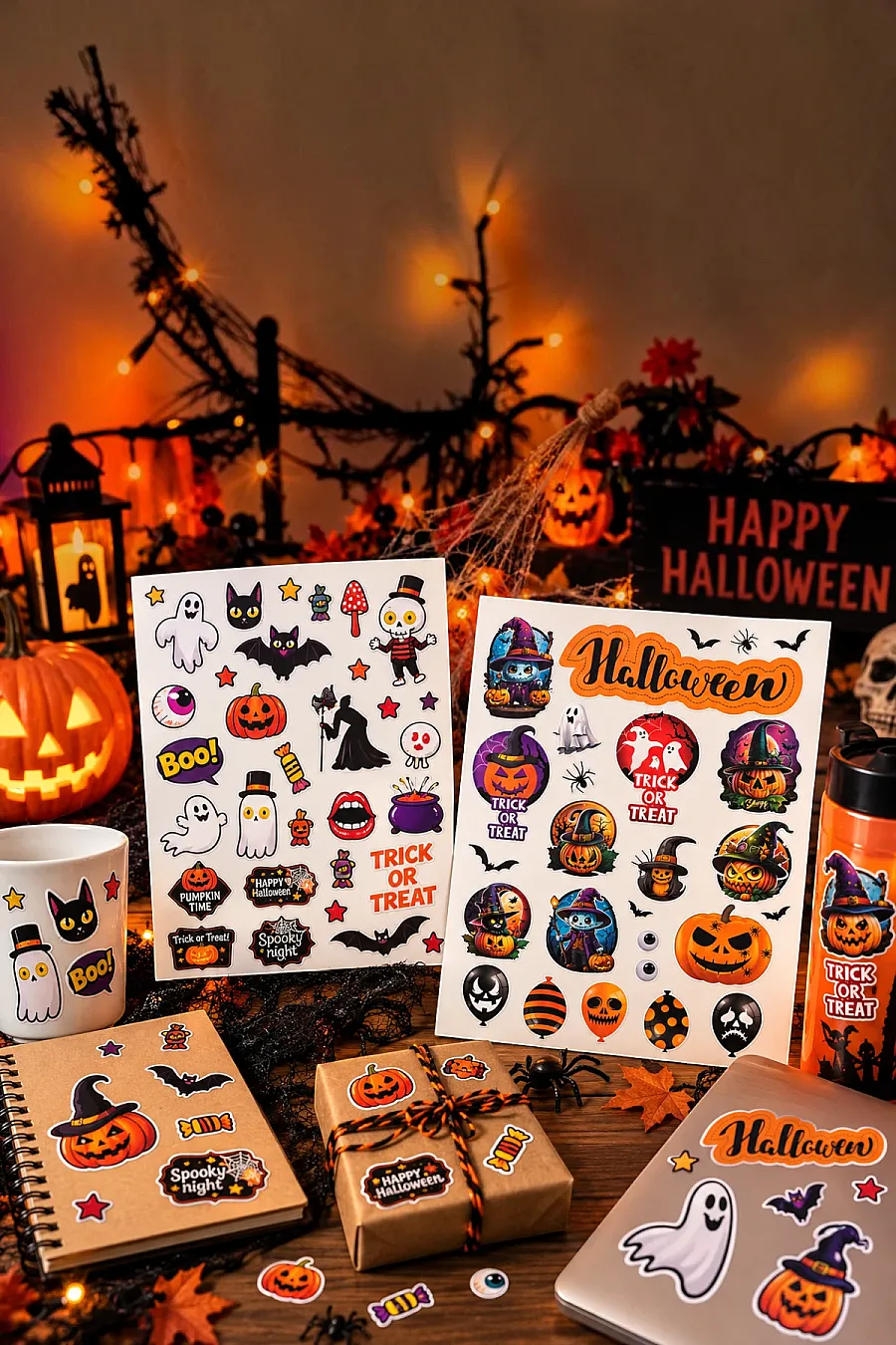 Halloween Dekoratif Sticker Seti 2'li 35 x 50 cm - 2