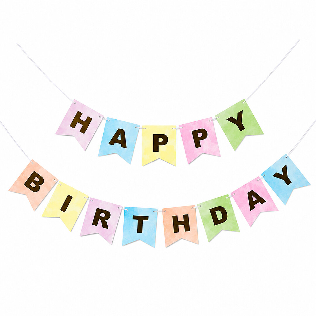 Happy Birthday Banner Makaron - Beysüs
