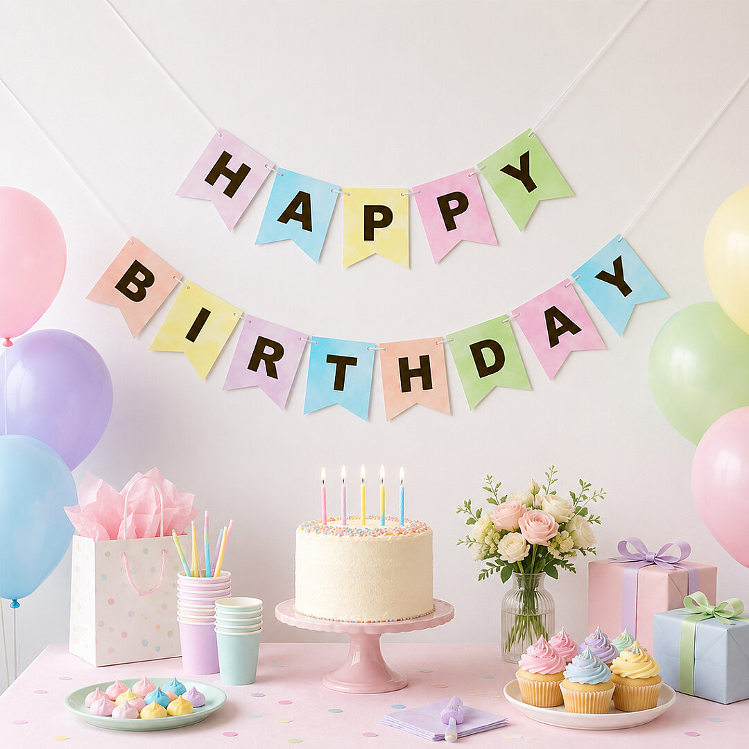 Happy Birthday Banner Makaron - 2