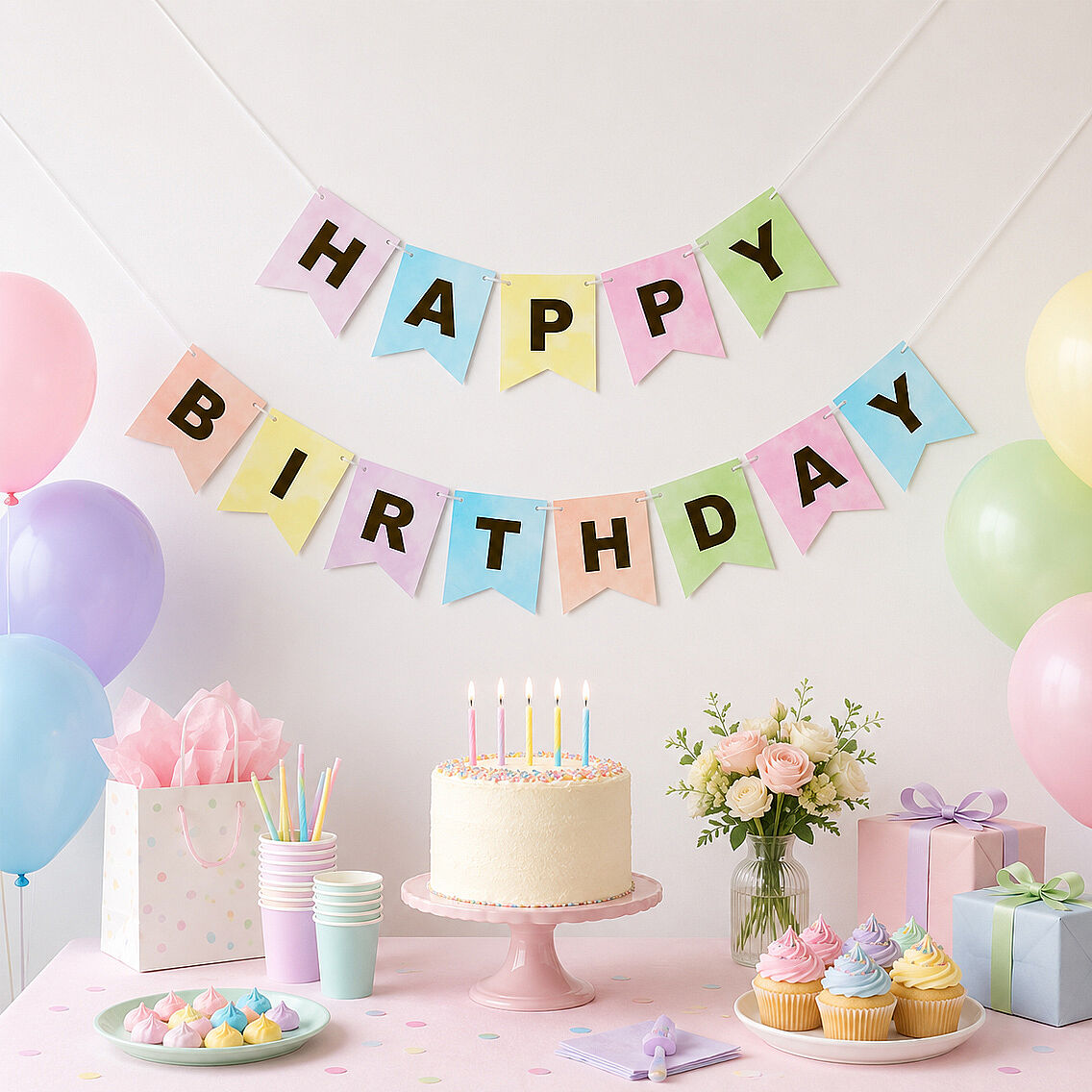 Happy Birthday Banner Makaron - 2