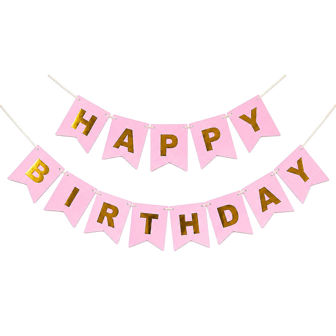 Happy Birthday Banner Pembe - 1