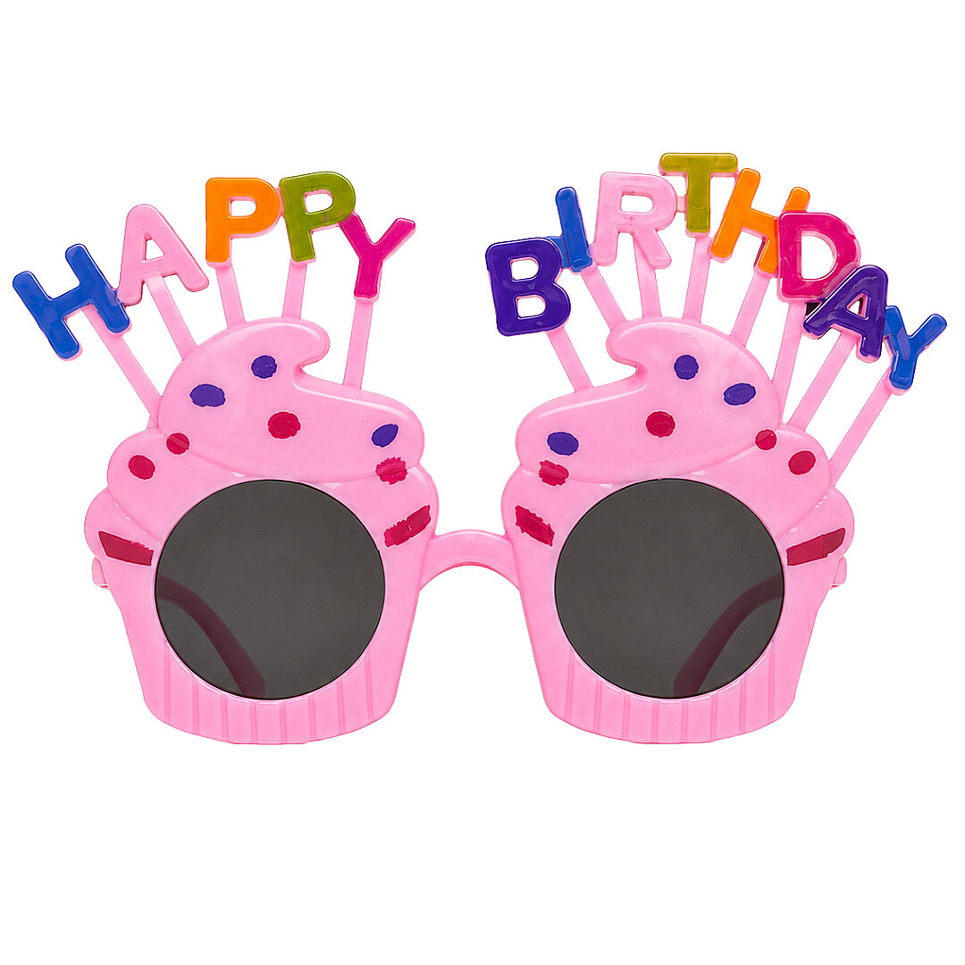 Happy Birthday Cupcake Parti Gözlük Pembe - 2