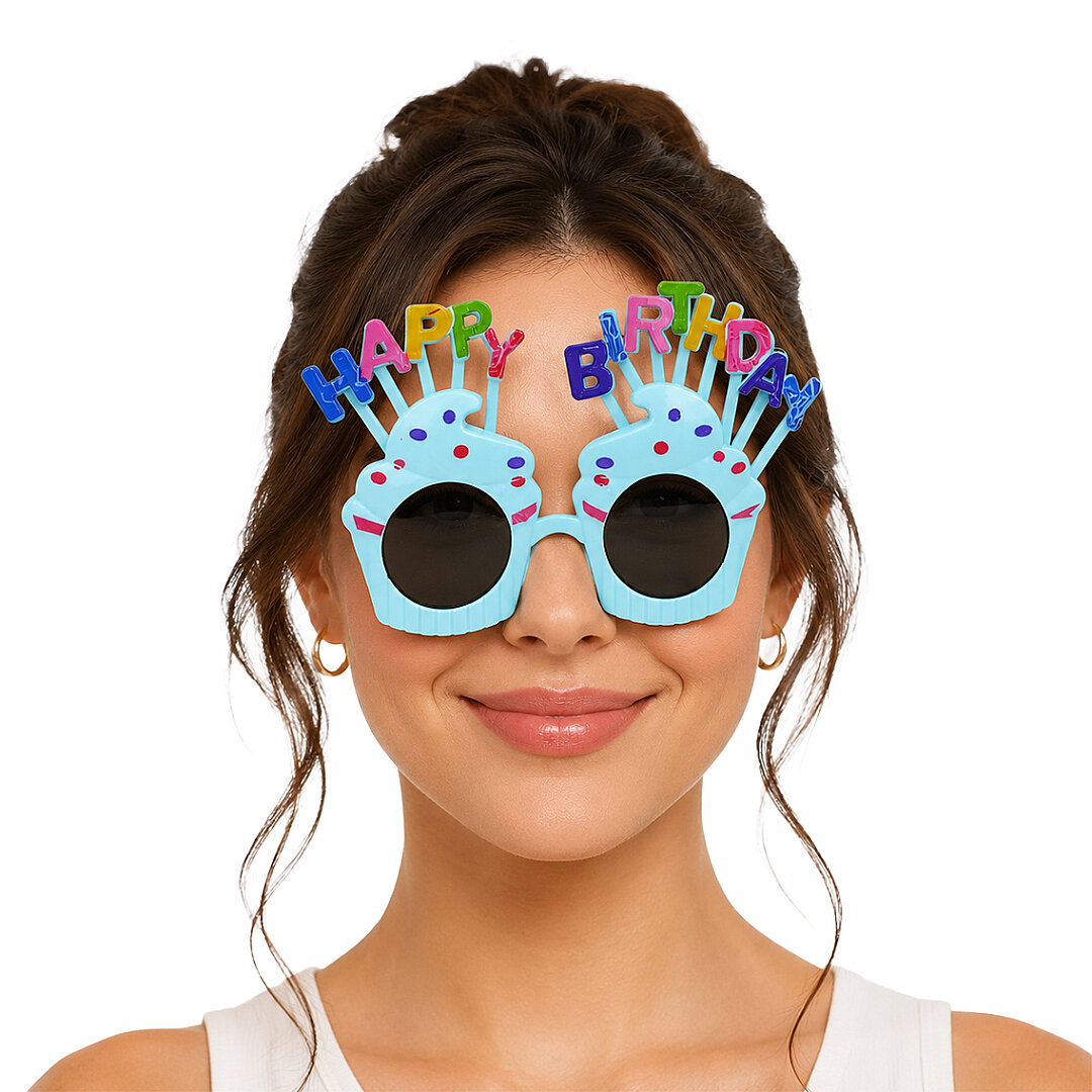 Happy Birthday Cupcake Parti Gözlük Yeşil - Beysüs