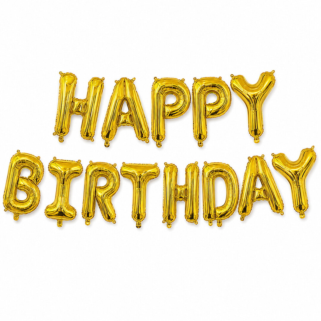 Happy Birthday Folyo Banner Gold - 1