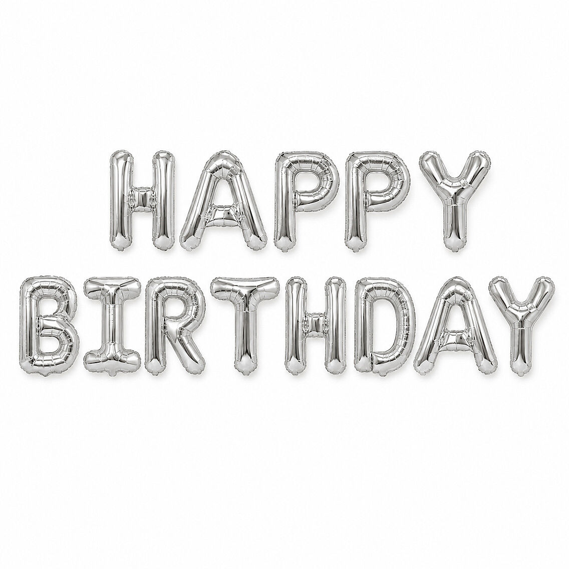 Happy Birthday Folyo Banner Gümüş - 1