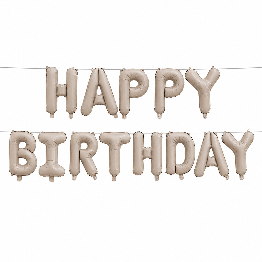 Happy Birthday Folyo Banner Pudra - Beysüs