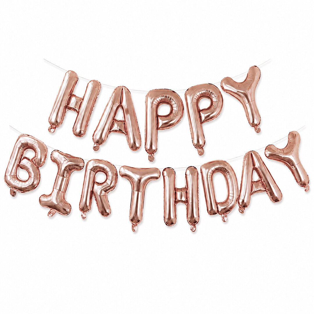 Happy Birthday Folyo Banner Rose Gold - 2