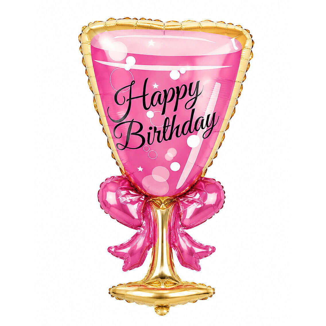 Happy Birthday Pembe Kadeh Folyo Balon - 1