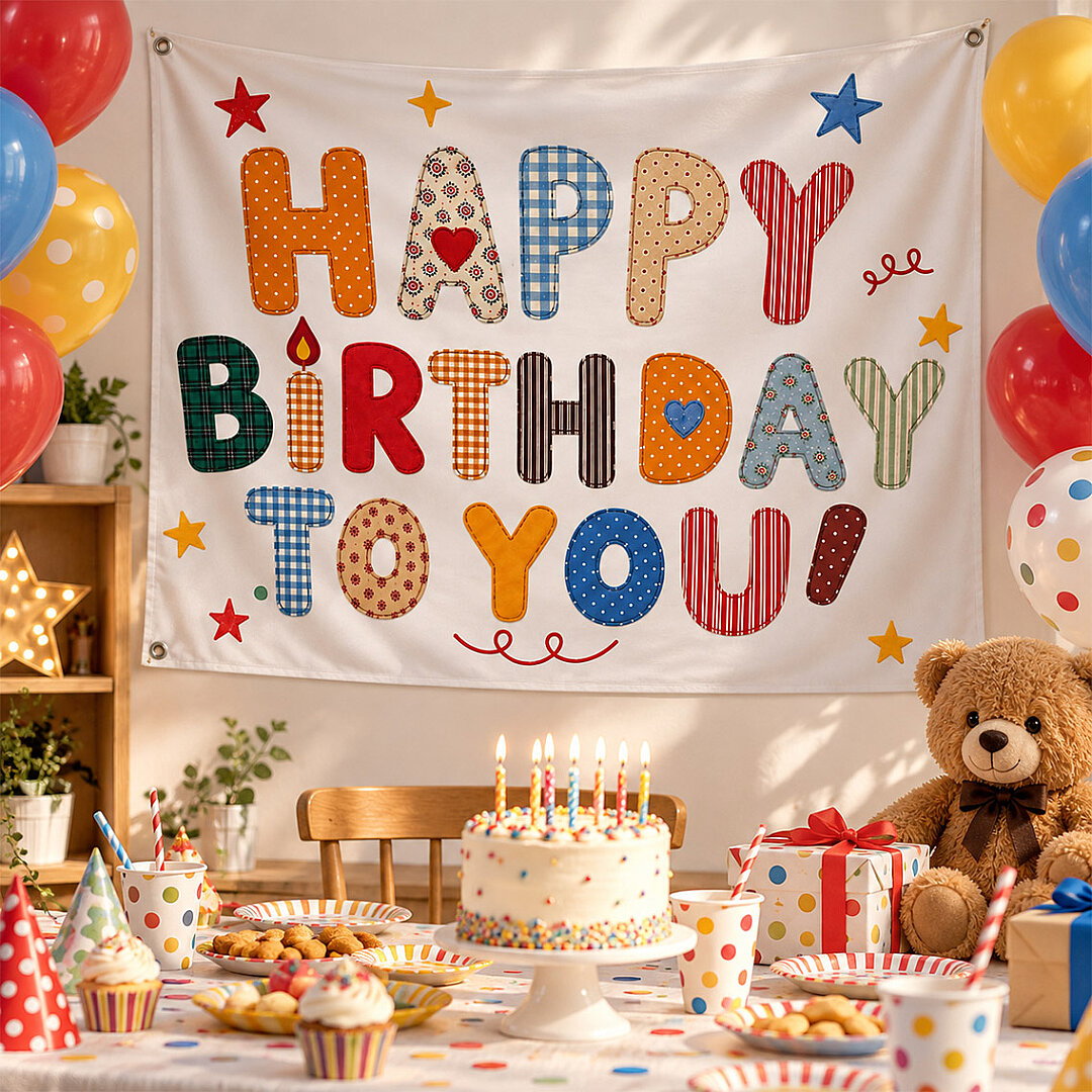 Happy Birthday to You Kumaş Parti Posteri 100x150 cm - 3