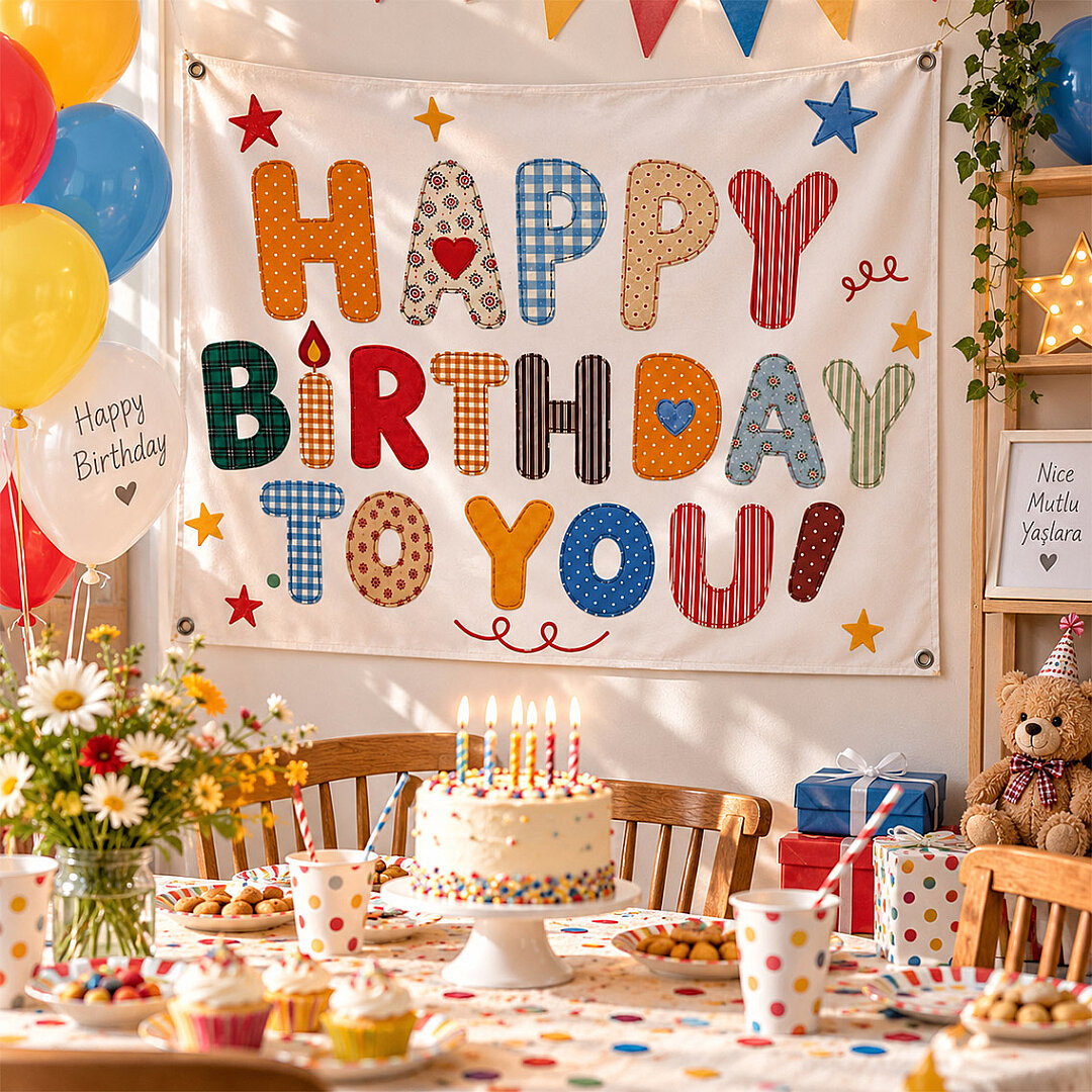 Happy Birthday to You Kumaş Parti Posteri 100x150 cm - Beysüs (1)