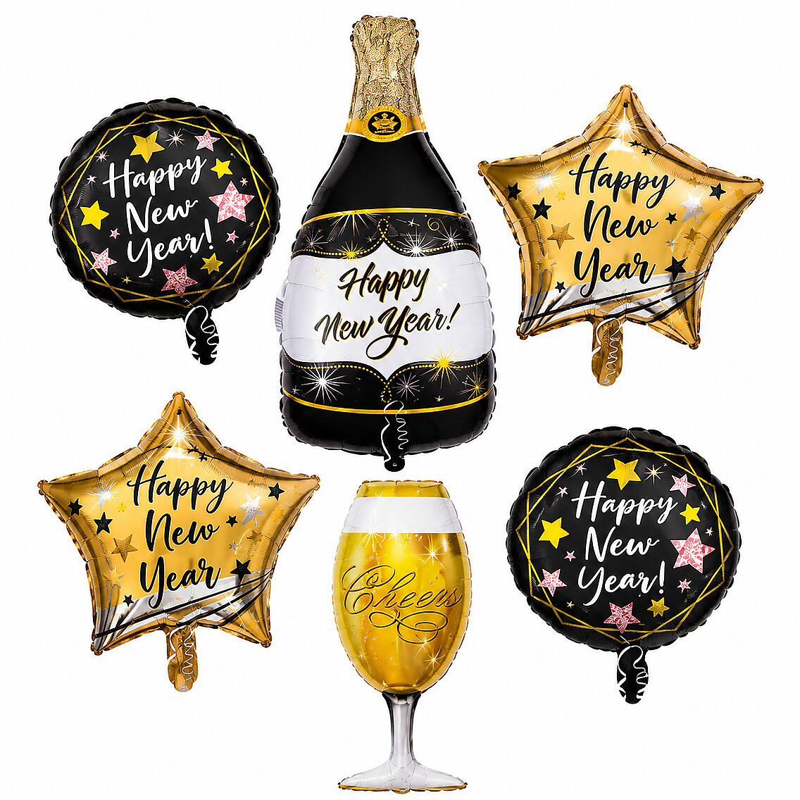 Happy New Years 6'lı Folyo Balon Set - 1