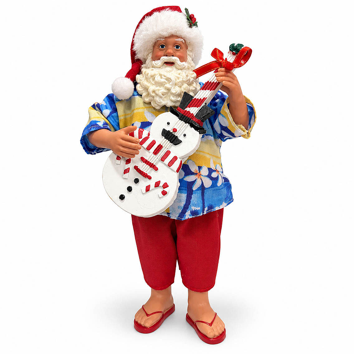 Hawaii Gömlekli Gitarlı Noel Baba Dekoru 28 cm - 2