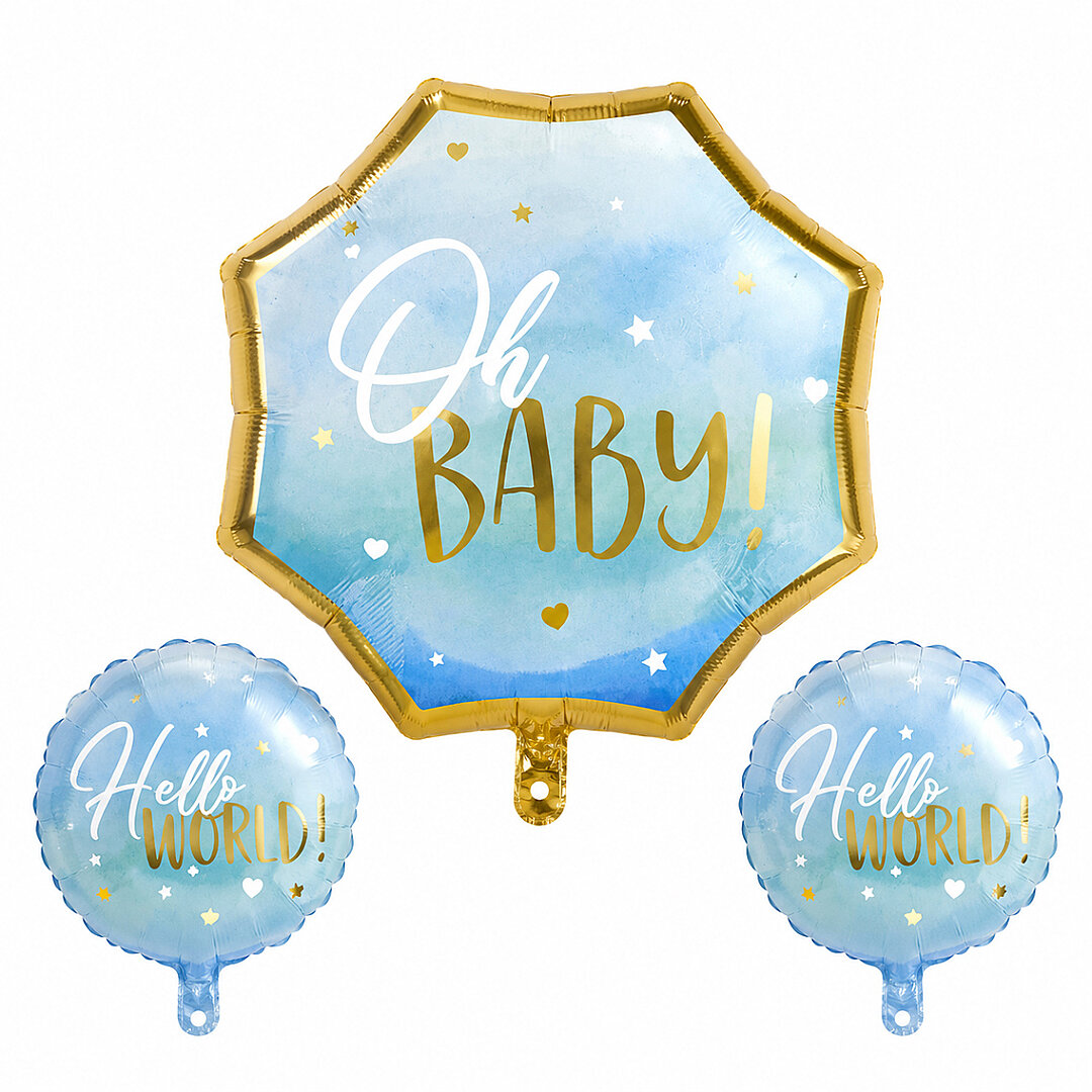 Hello World Set Mavi Folyo Balon - 1