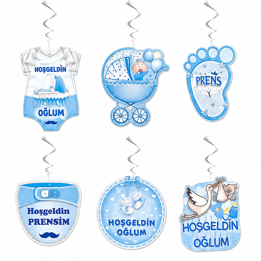 Hoşgeldin Bebeğim 6'lı Sarkıt Mavi - Beysüs