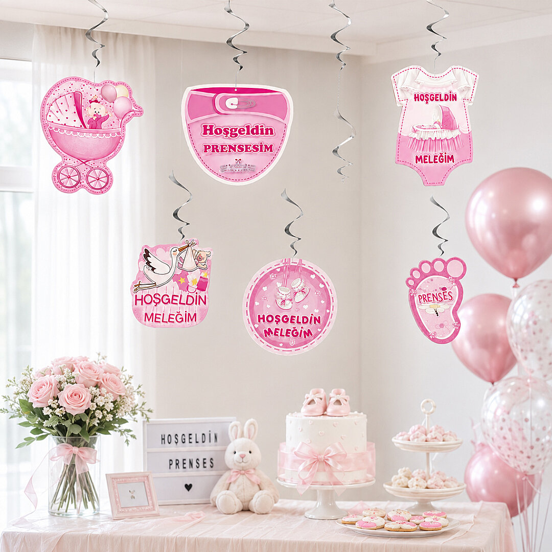 Hoşgeldin Bebeğim 6'lı Sarkıt Pembe - 2