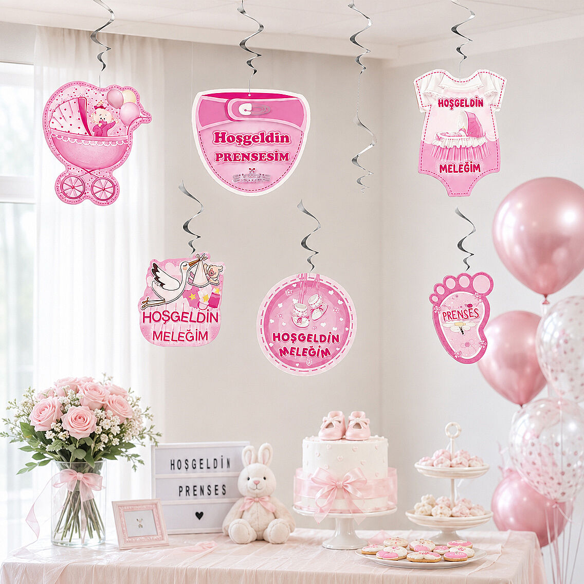 Hoşgeldin Bebeğim 6'lı Sarkıt Pembe - 2