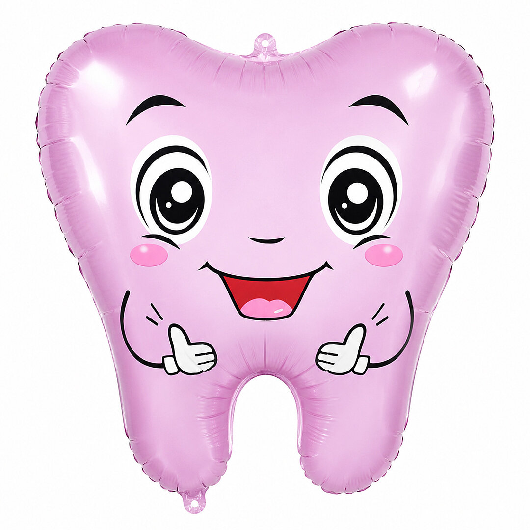 İlk Dişim Diş Figür Pembe Folyo Balon - 1