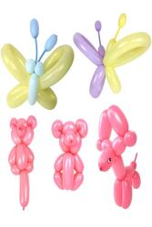 Beysüs 100'lü Adet Makaron Soft Sosis Balon Karışık Renk Uzun Ince Balon 1 Adet Balon Pompası - 4