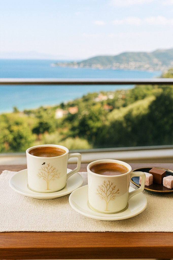 Beysüs 2'li Porselen Kahve Fincan Takımı Hayat Ağacı Desenli - 1