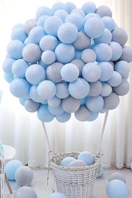 Beysüs 30 lu Mavi Makaron Pastel Renk Mat Balon - 1