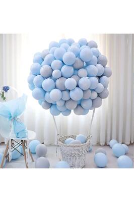 Beysüs 30 lu Mavi Makaron Pastel Renk Mat Balon - 3
