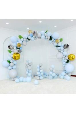 Beysüs 30 lu Mavi Makaron Pastel Renk Mat Balon - 6