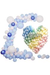 Beysüs 30 lu Mavi Makaron Pastel Renk Mat Balon - 7