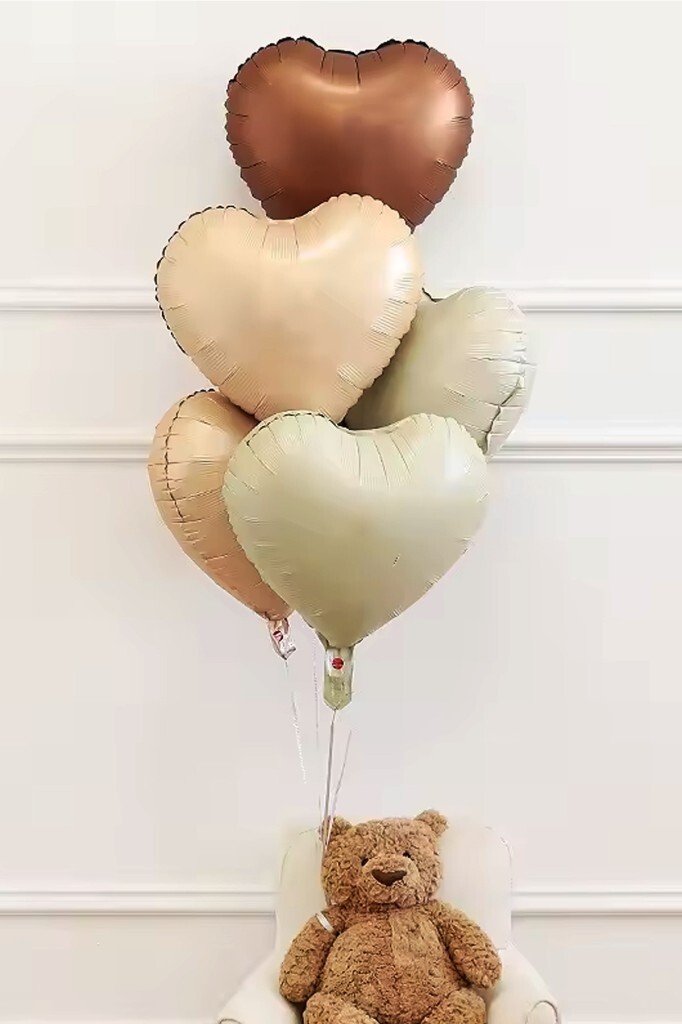 Beysüs 6 Yaş Retro Doğum Günü Balon Seti 5 Adet Kalp Balon - 3