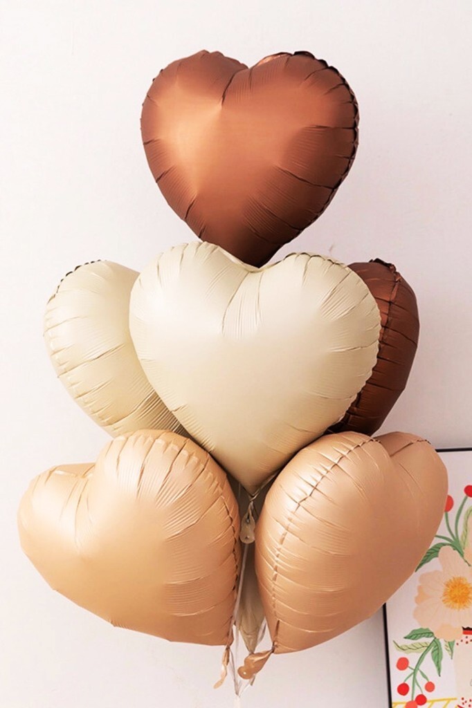 Beysüs 7 Yaş Retro Doğum Günü Balon Seti 5 Adet Kalp Balon - 4