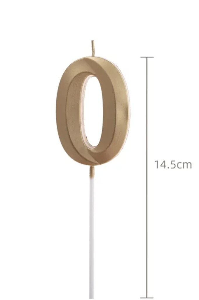 Beysüs Altın Rengi 0 Rakam Pasta Mumu - 2