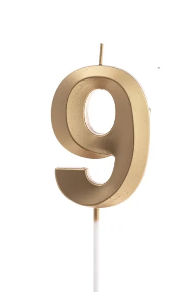 Beysüs Altın Rengi 9 Rakam Pasta Mumu - 1