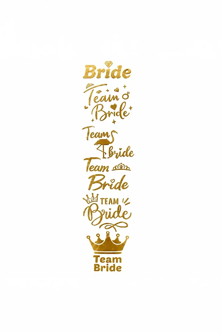 Beysüs Bride To Be Gold Altın Renk Geçici Dövme 1 Bride 5 Team Bride Bekarlığa Veda Partisi - 2