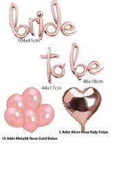 Beysüs Bride To Be Imza Folyo Balon 10 Adet Rose Gold Balon 2 Adet 16 inc Kalp Folyo Balon - 2