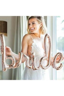 Beysüs Bride To Be Imza Folyo Balon 10 Adet Rose Gold Balon 2 Adet 16 inc Kalp Folyo Balon - 3