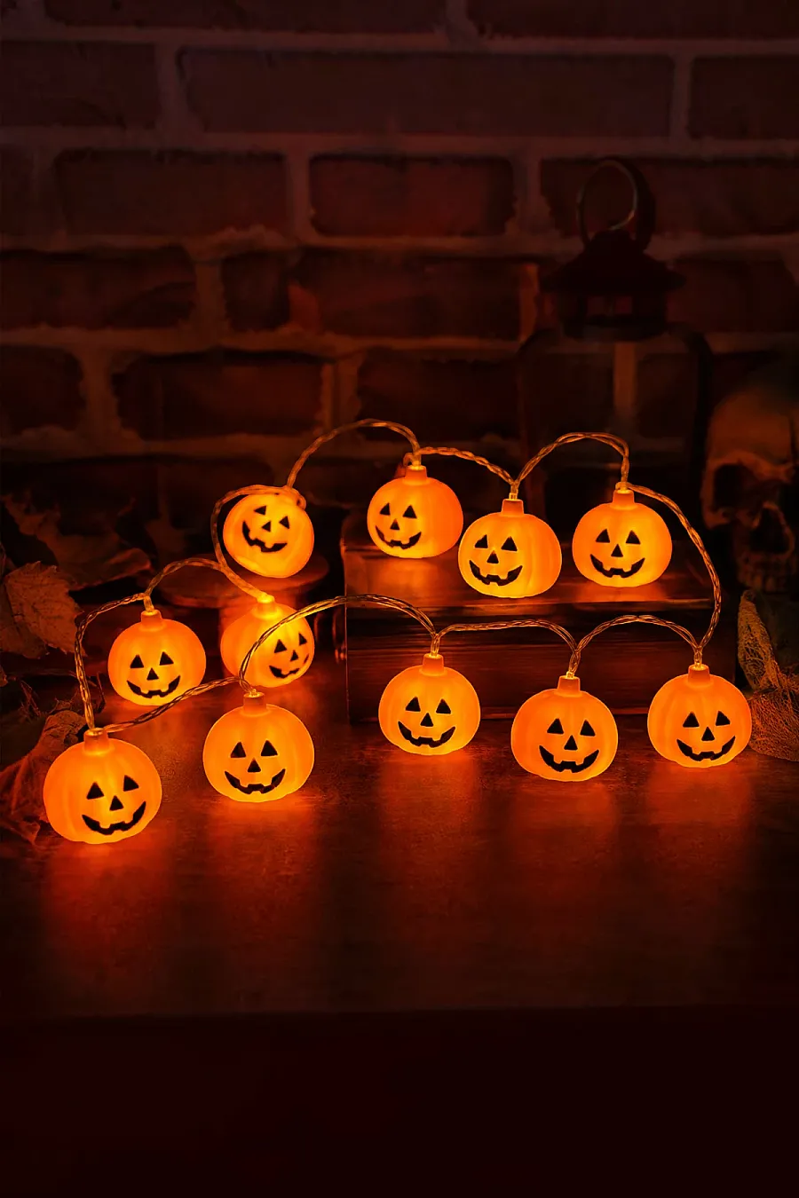 Cadılar Bayramı Halloween 10'lu Balkabağı Led Işık - 4
