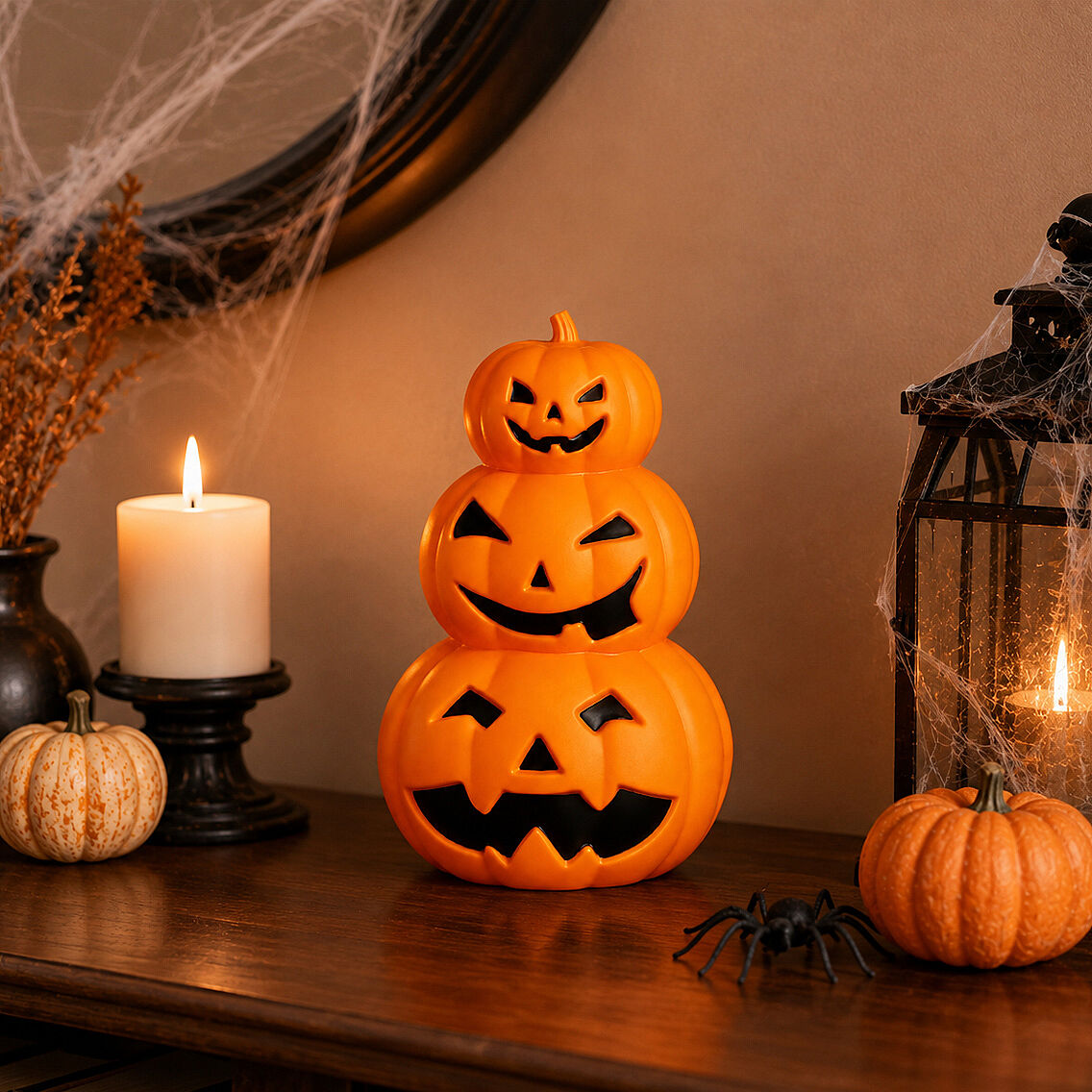 Beysüs Cadılar Bayramı Halloween Balkabağı 3 katmanlı Büyük Işıklı - 2