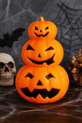 Beysüs Cadılar Bayramı Halloween Balkabağı 3 katmanlı Büyük Işıklı - 2