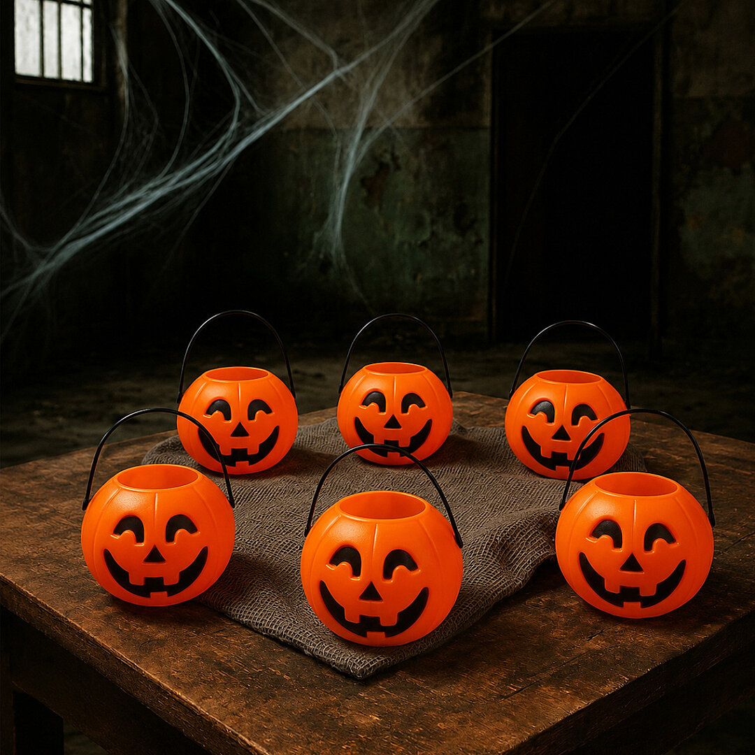 Beysüs Cadılar Bayramı Halloween Balkabağı Mini Şeker Kovası 6 Lı - 1