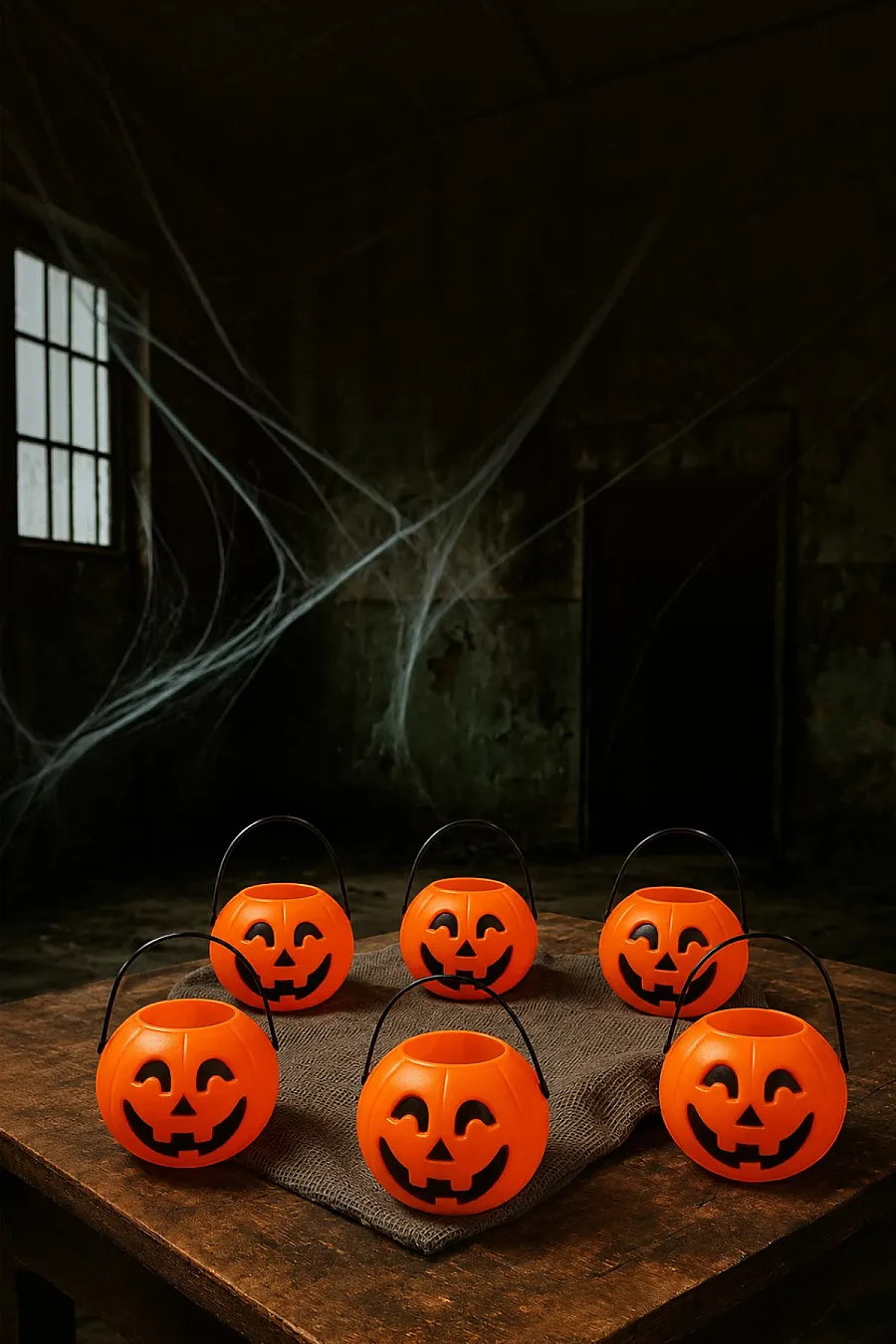 Cadılar Bayramı Halloween Balkabağı Mini Şeker Kovası 6 Lı - 1