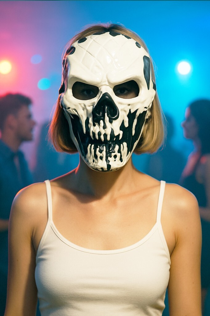 Beysüs Cadılar Bayramı Halloween Dark Fang Maske Siyah Beyaz - 1