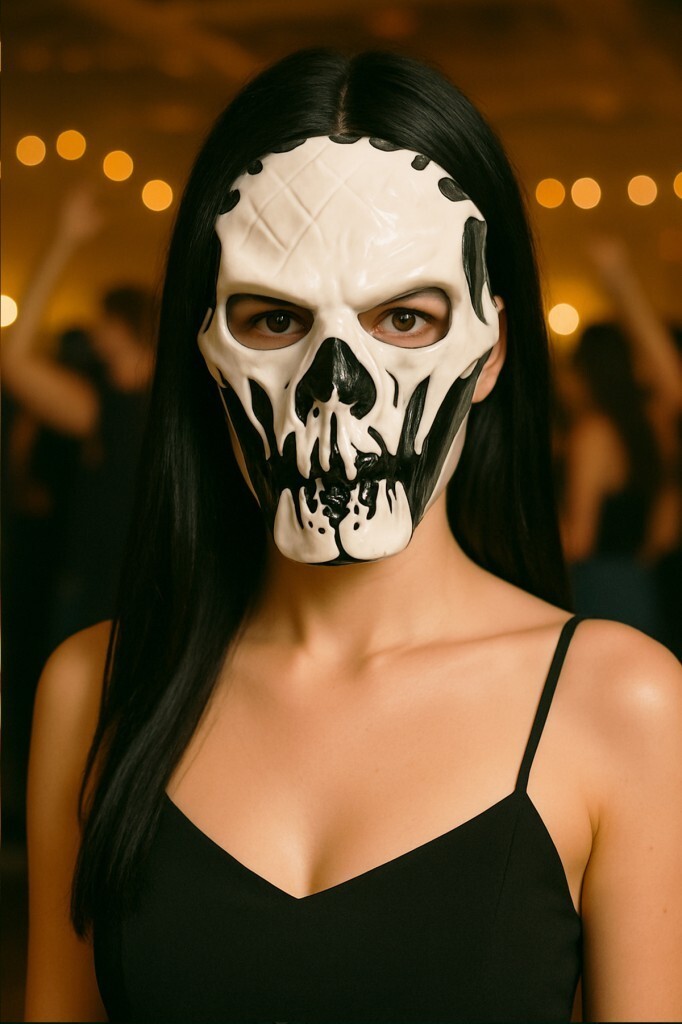 Beysüs Cadılar Bayramı Halloween Dark Fang Maske Siyah Beyaz - 5