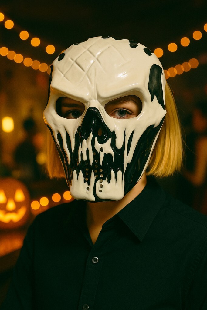 Beysüs Cadılar Bayramı Halloween Dark Fang Maske Siyah Beyaz - 6