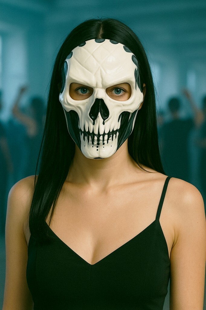 Beysüs Cadılar Bayramı Halloween Dark Fang Maske Siyah Beyaz - 3