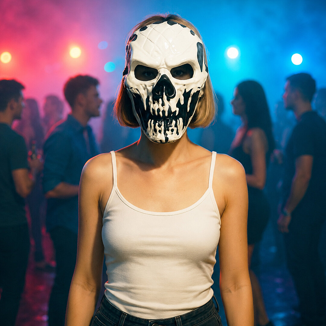 Beysüs Cadılar Bayramı Halloween Dark Fang Maske Siyah Beyaz - 1