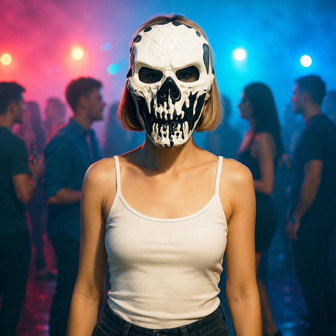 Beysüs Cadılar Bayramı Halloween Dark Fang Maske Siyah Beyaz - 1